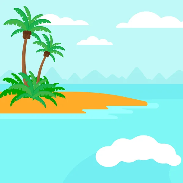 Background of small tropical island. — Stock Vector