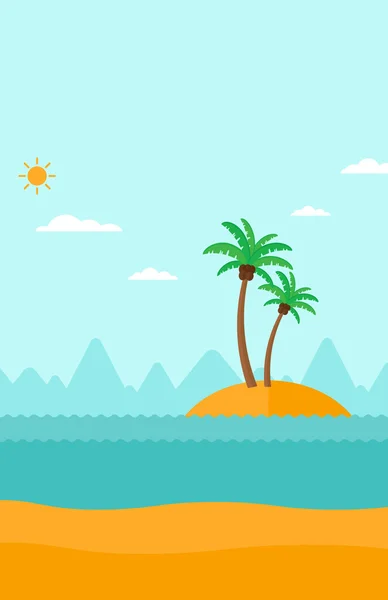 Contexte de la petite île tropicale . — Image vectorielle