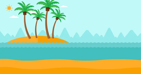 Háttérben a kis trópusi sziget. — Stock Vector