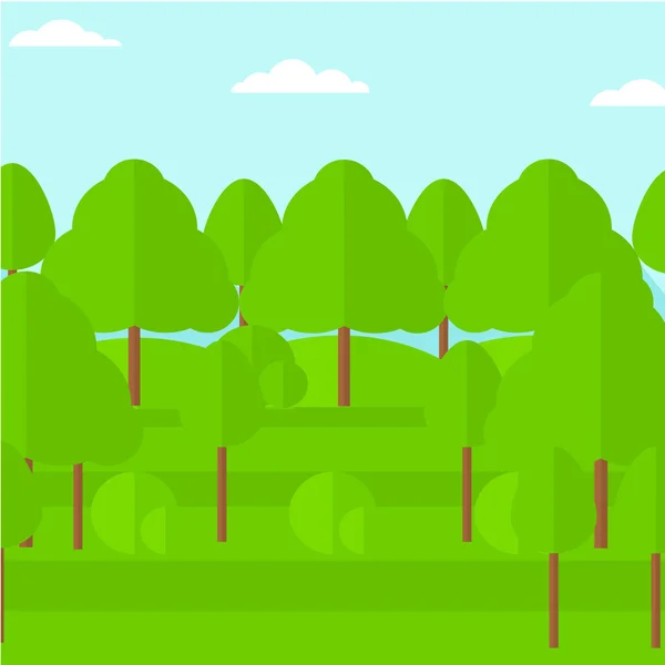 Background of green forest. — Stock Vector