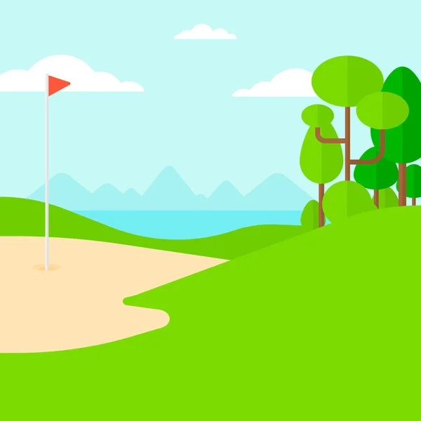 Contexte du terrain de golf . — Image vectorielle