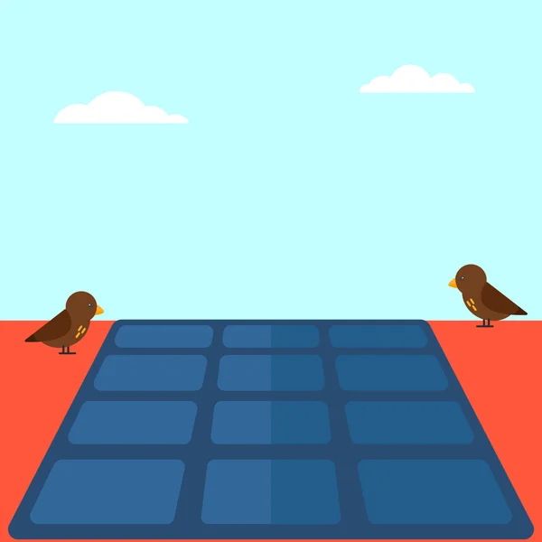 Fondo del panel solar en el techo . — Vector de stock