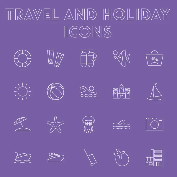 Juego de iconos de viaje y vacaciones . — Archivo Imágenes Vectoriales