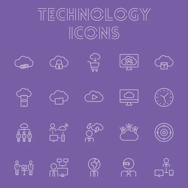 Conjunto de iconos de tecnología . — Vector de stock