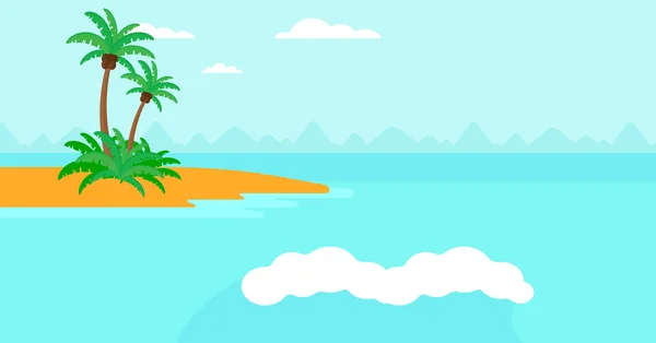 Background of small tropical island. — Stock Vector