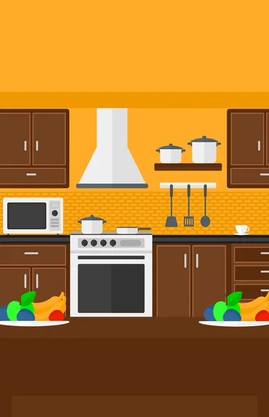 Background of kitchen with appliances. — Stock Vector