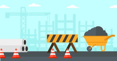 İnşaat sitenin arka planı.