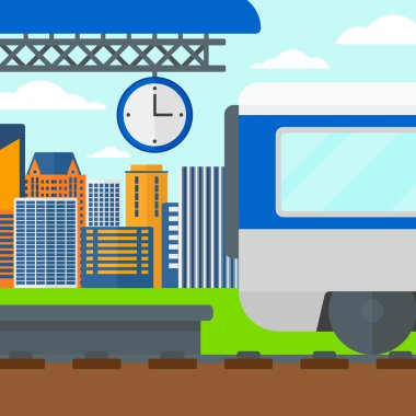 Tren istasyonu bırakarak arka plan.