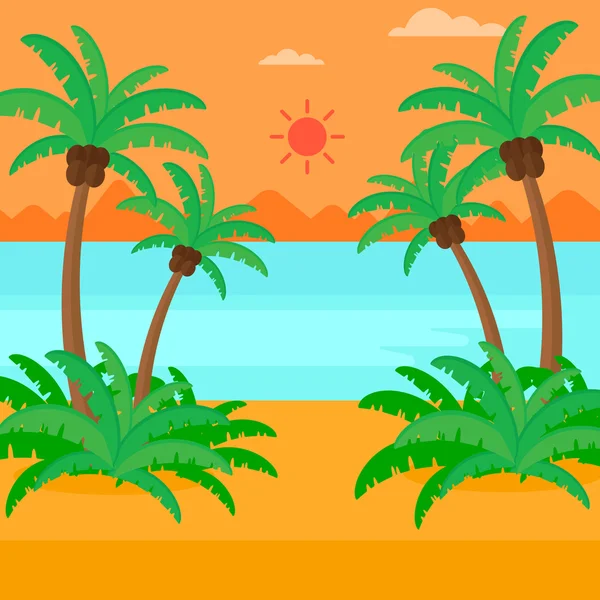Contexte de la plage tropicale et la mer . — Image vectorielle