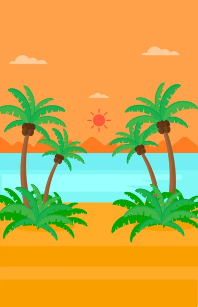 Background of tropical beach and sea. — Stock Vector