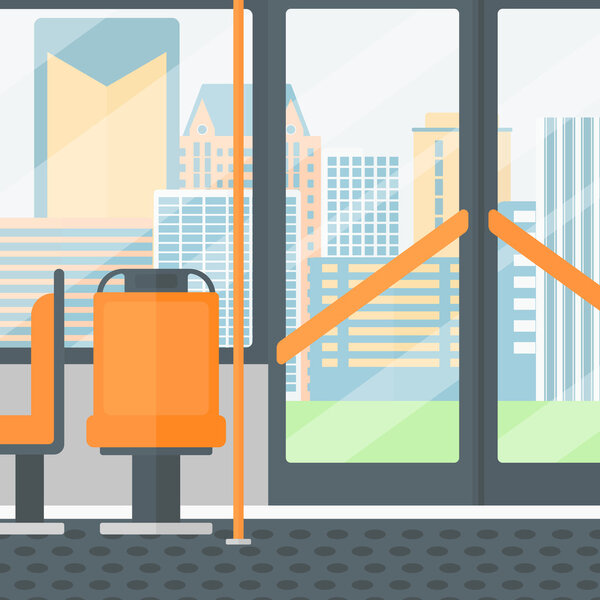 Background of modern empty city bus.