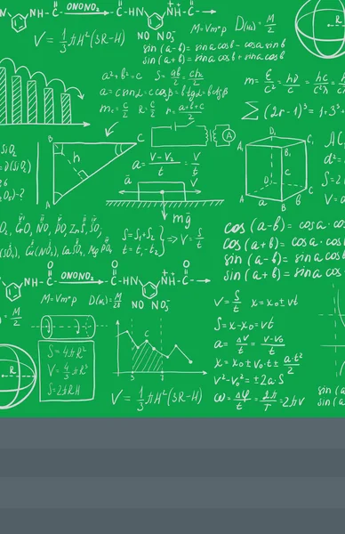 Arrière-plan du tableau blanc avec des équations mathématiques . — Image vectorielle