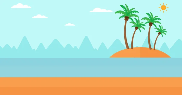 Contexte de la petite île tropicale . — Image vectorielle