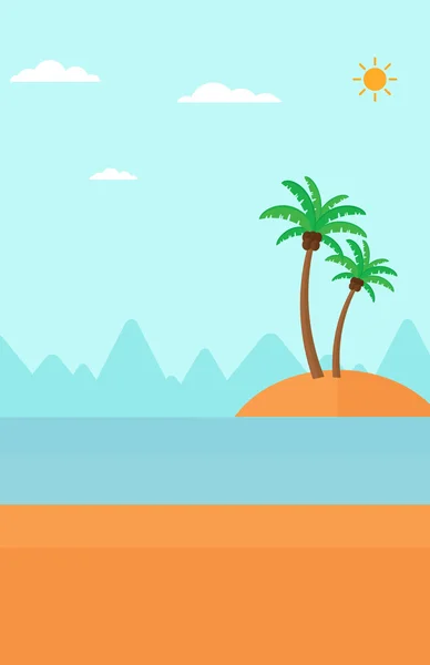 Background of small tropical island. — Stock Vector
