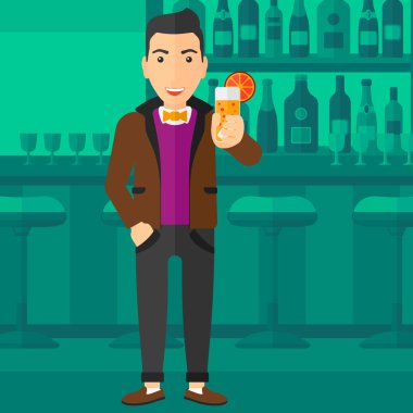 Adam holding cam suyu.