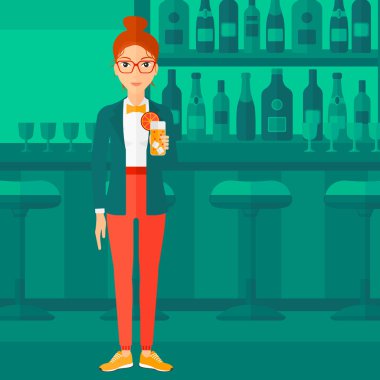 kadın holding cam suyu.