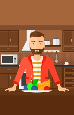 adam sağlıklı gıda ile.