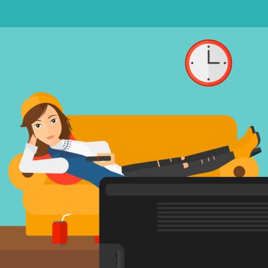 kanepede yatan kadın.