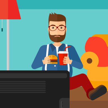 adam yeme hamburger.