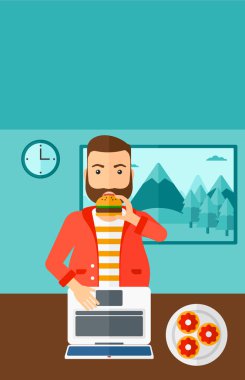 adam yeme hamburger.