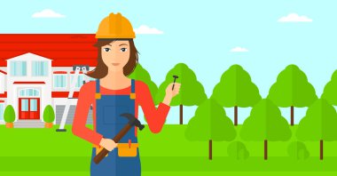 Neşeli repairer mühendisi.