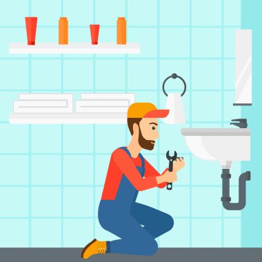 Kadın tamir lavabo.