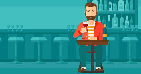 Man aan de bar. — Stockvector