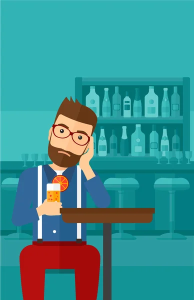 Man sitting at bar. — Stock Vector
