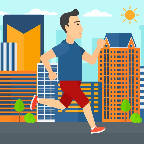 Sportive man jogging. — Stock Vector