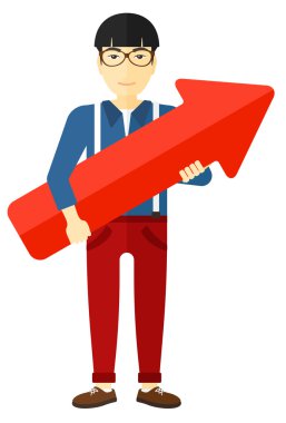 Başarılı bir iş adamı ile yukarı ok.