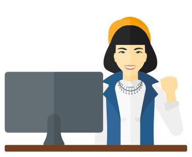 Neşeli başarılı kadın.