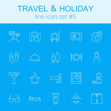 Seyahat ve tatil Icon set.
