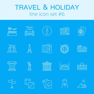 Seyahat ve tatil Icon set.