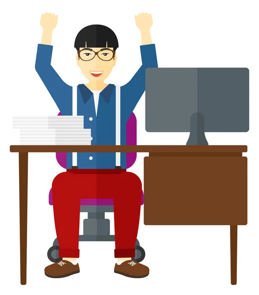 Man working at office. — Stock Vector