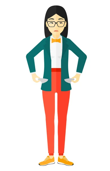 Bancrupt business woman. — Stock Vector