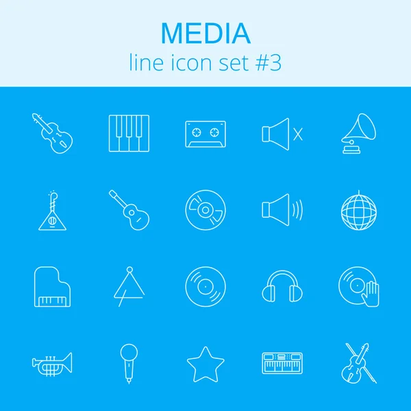 Medya Icon set. — Stok Vektör