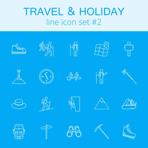 Reise und Urlaub Icon Set. — Stockvektor