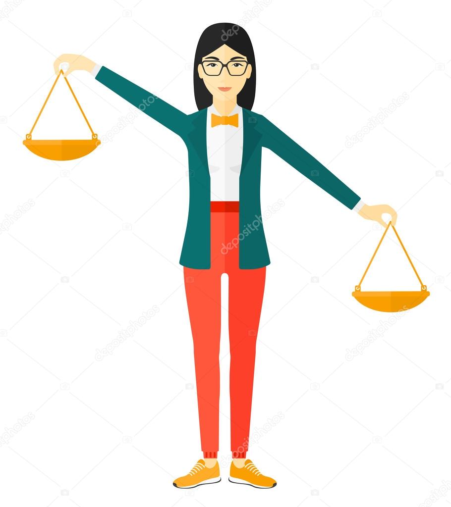 Business woman with scales.