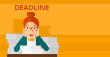 Woman having problem with deadline.
