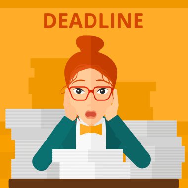 Woman having problem with deadline.