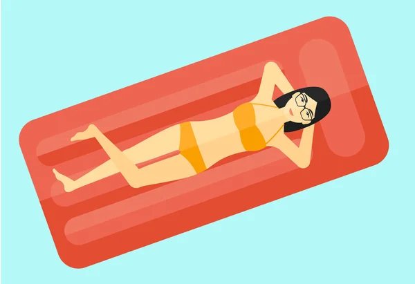 Vrouw ontspannen in het zwembad. — Stockvector