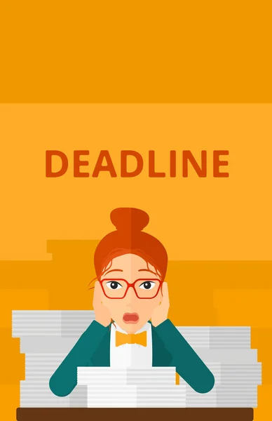 Woman having problem with deadline. — Διανυσματικό Αρχείο
