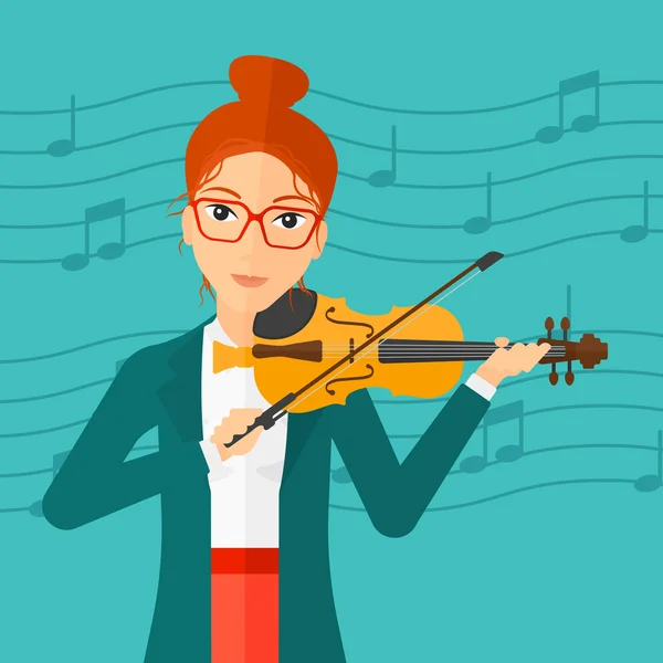 Γυναίκα παίζει βιολί. — Διανυσματικό Αρχείο