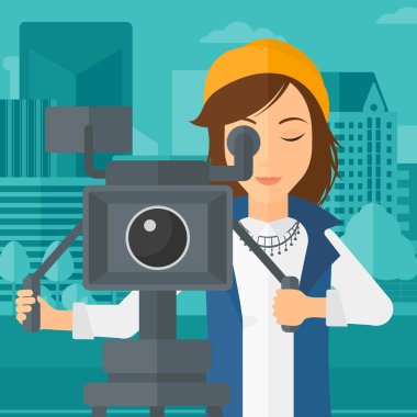 Dünden bir tripod üzerinde kamera ile.