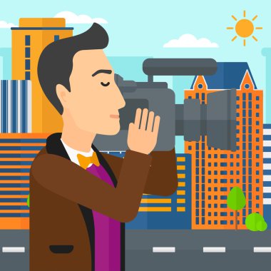 kameraman ile video kamera.