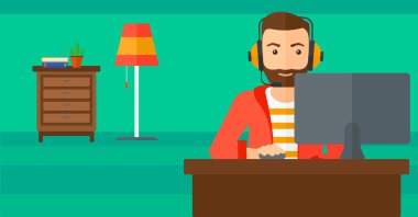 Video oyunu oynayan adam.