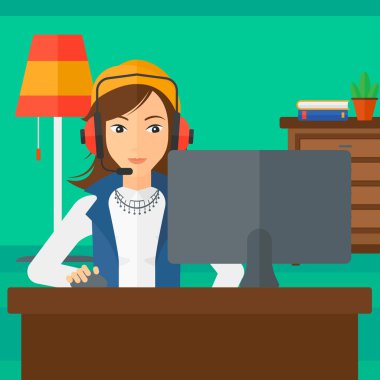 video oyunu oynayan kadın.