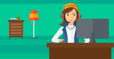 video oyunu oynayan kadın.