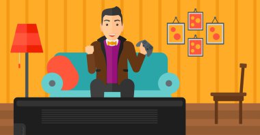 Video oyunu oynayan adam.