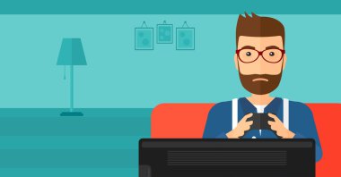 Bağımlısı video gamer.